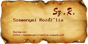 Szemenyei Rozália névjegykártya